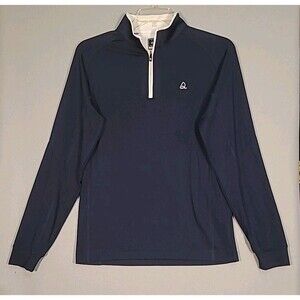 Deolax Golf 1/4 Zip Mens M Blue  Long Sleeve Performance Stretch  Pullover